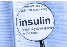 Insulin word in magnifying glass